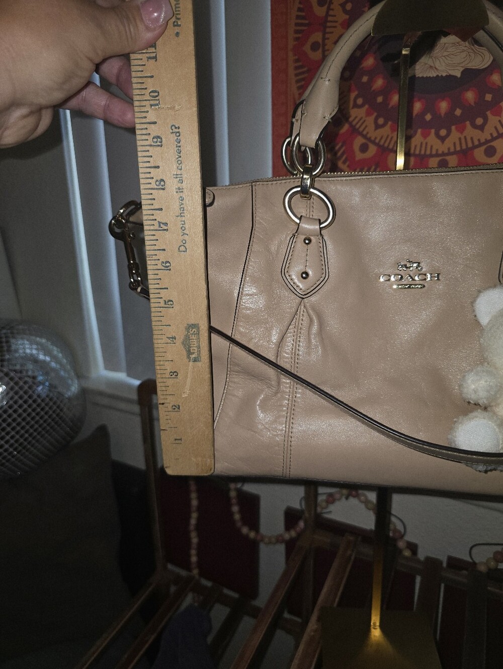 Coach Beige Collette Leather Satchel - Picture 10 of 12